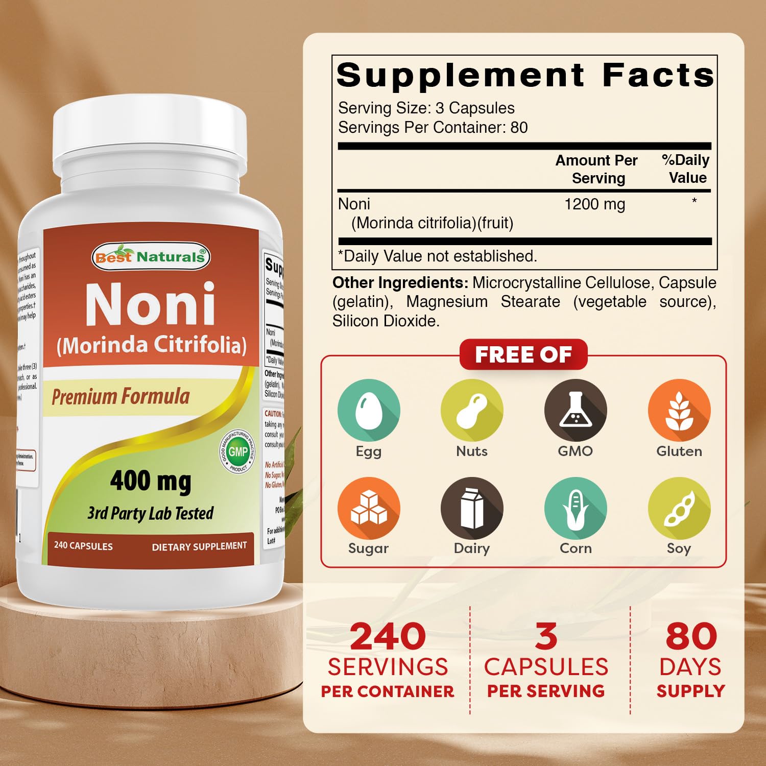 Best Naturals Noni 400 mg 240 Capsules — Amazon image 2