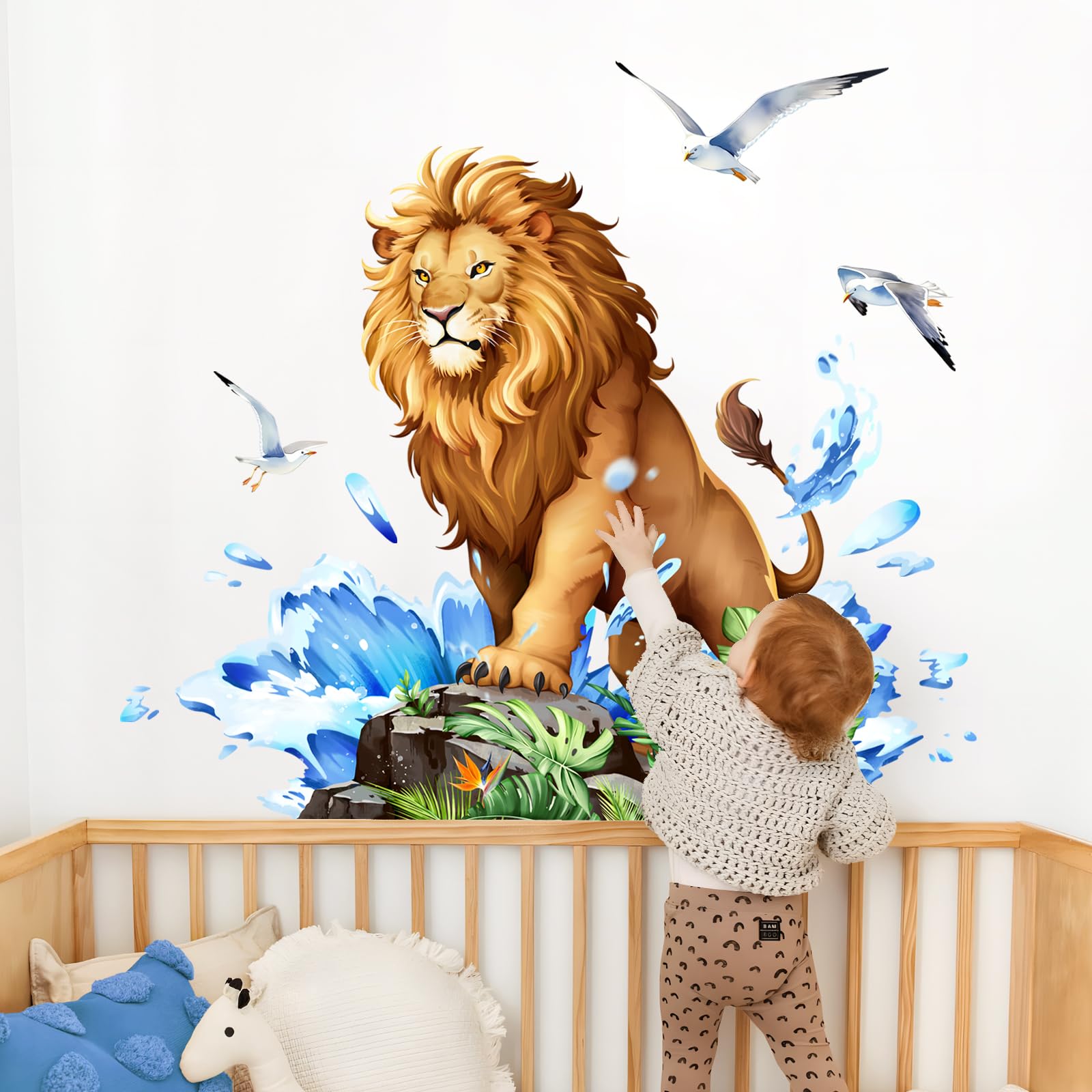 decalmile Adesivi Murali Animali della Giungla Albero Adesivi da Parete Koala Scimmia Bradipo Decorazione Murale Camerette Bambini Asilo Nido Camera da Letto