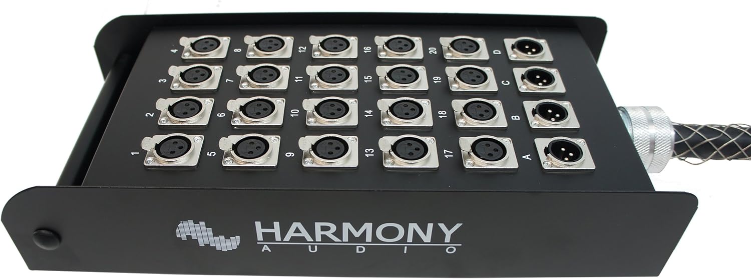Harmony Audio HA-SB2450 Pro Stage XLR Snake Cable Box 24 Channel - 50 Feet (20 Send, 4 Returns)
