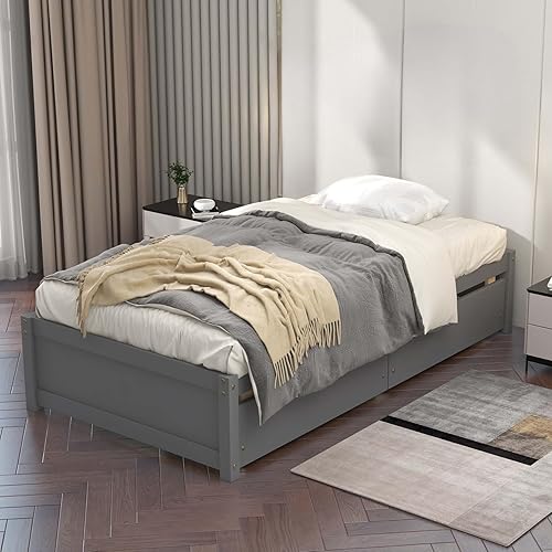 Sofá cama individual con 2 cajones, moderno sofá cama para niños, adolescentes y adultos, marco de cama de día de madera para dormitorio, sala de