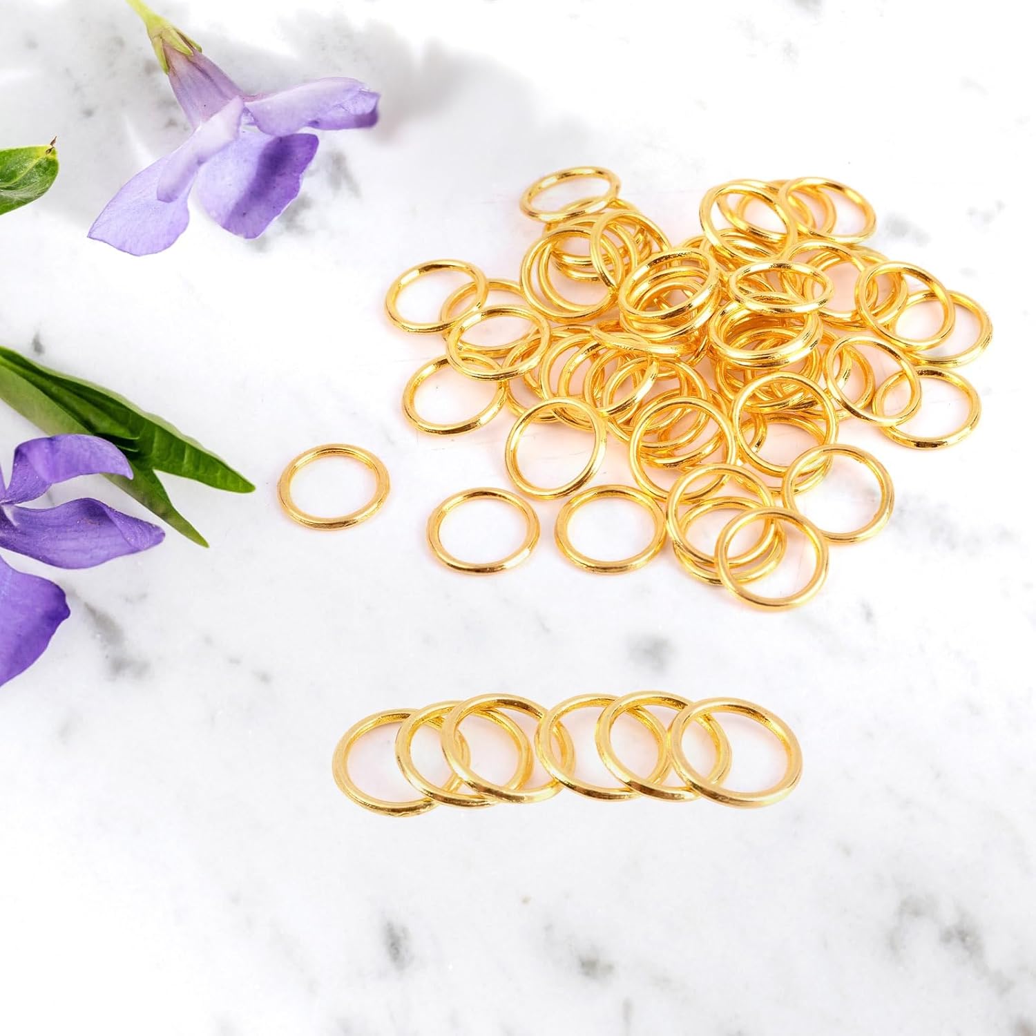 papasgix Silver Jump Rings for Jewelry Making, 100/500Pcs 4/6/12/14mm Gold Color Closed Jump Rings for DIY Bracelets Earrings Necklaces (Gold, 4mm 100pcs)