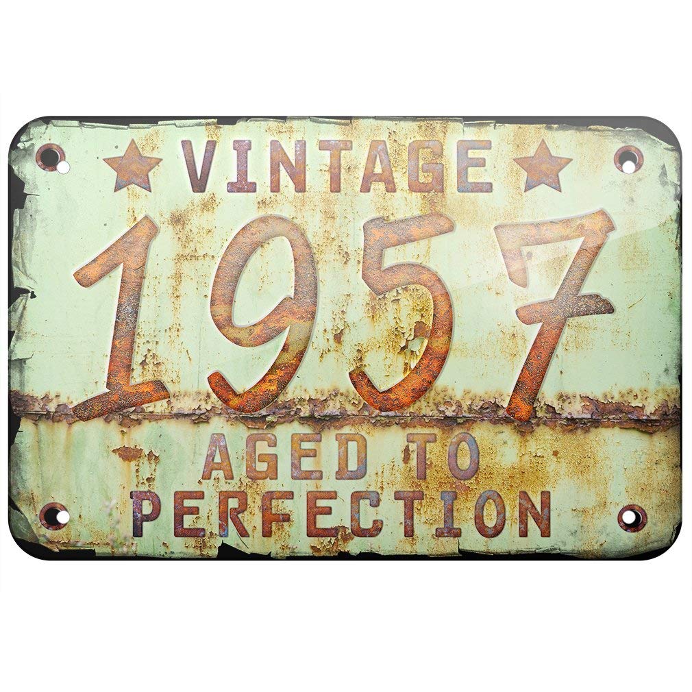 Yelacecca Metal Sign Vintage Year 1957, Born/Made Tin Sign 7.8 * 11.8 Inch(L * W)