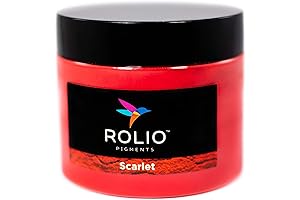 Rolio Premium Mica Powder - Scarlet: Radiant Red Pigment for a Multitude of Creative Endeavors