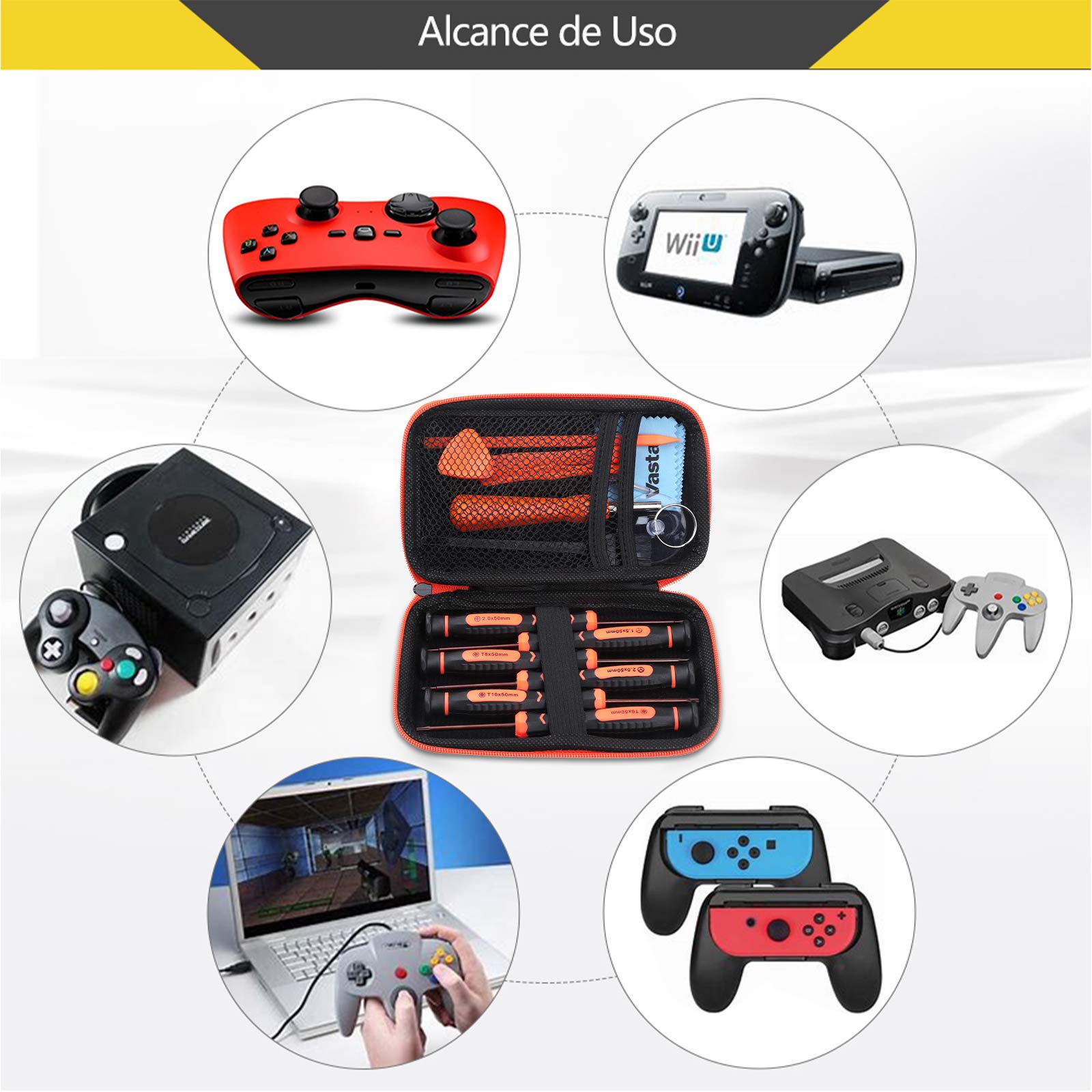Vastar Juego de Destornilladores para Nintendo 3,8 mm y 4,5 mm - 15 en1 Hermoso Embalaje y Juego de Herramientas de Reparación para Teléfono, Consola Nintendo Switch, Nintendo DS, Wii, Consola