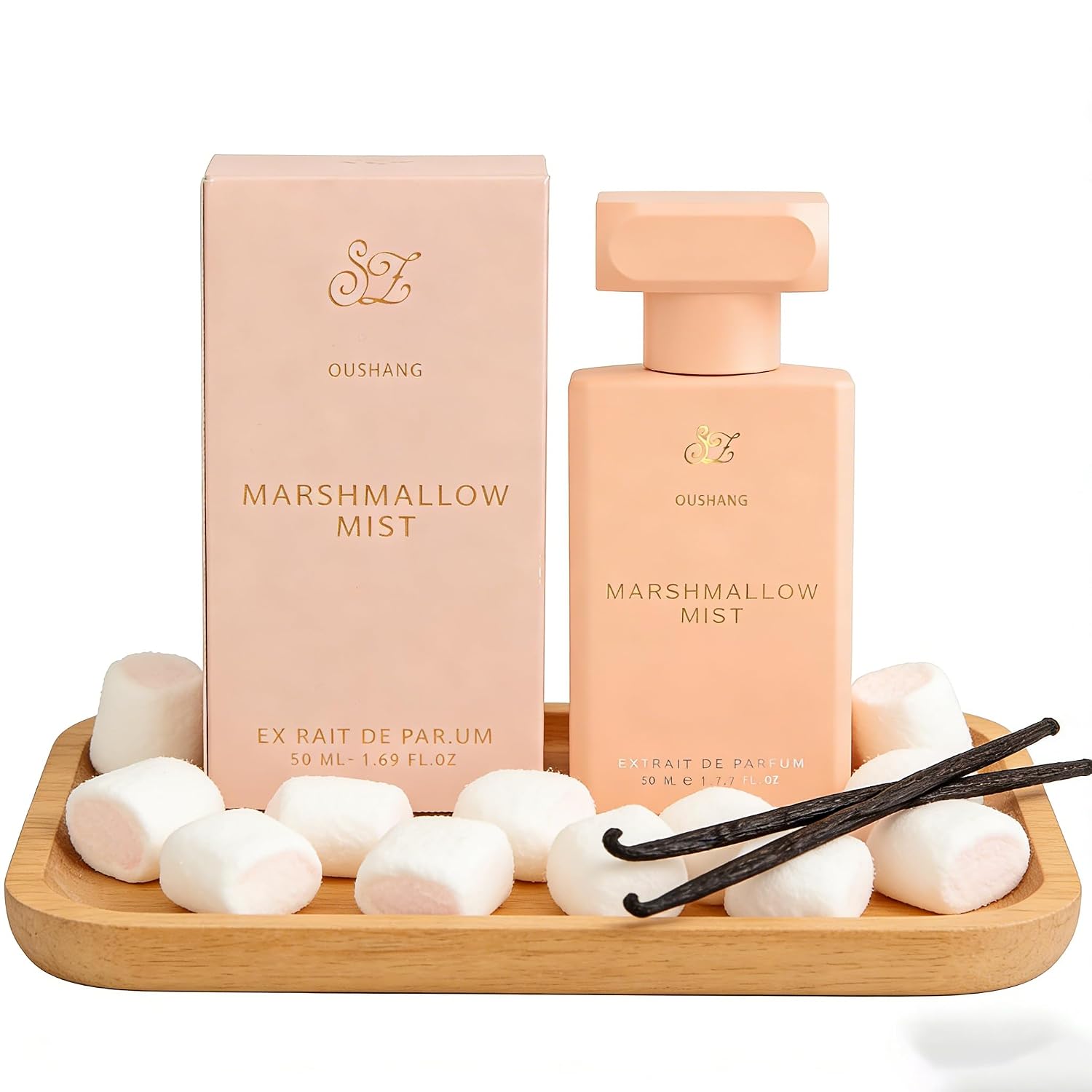 OUSHANG Marshmallow Mist Perfume for Women and Men, Sweet Gourmand Marshmallow Vanilla Scent, Cozy Dessert Fragrance, Long Lasting 8+ Hours Extrait de Parfum