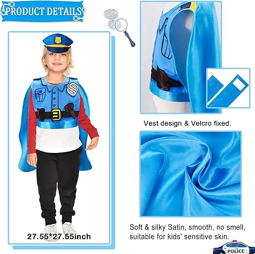 Miniatura 6 de iROLEWIN Disfraz del día de la carrera para niños pequeños ayudantes de la comunidad de disfraces dramáticos capas y diademas preescolar fiesta de