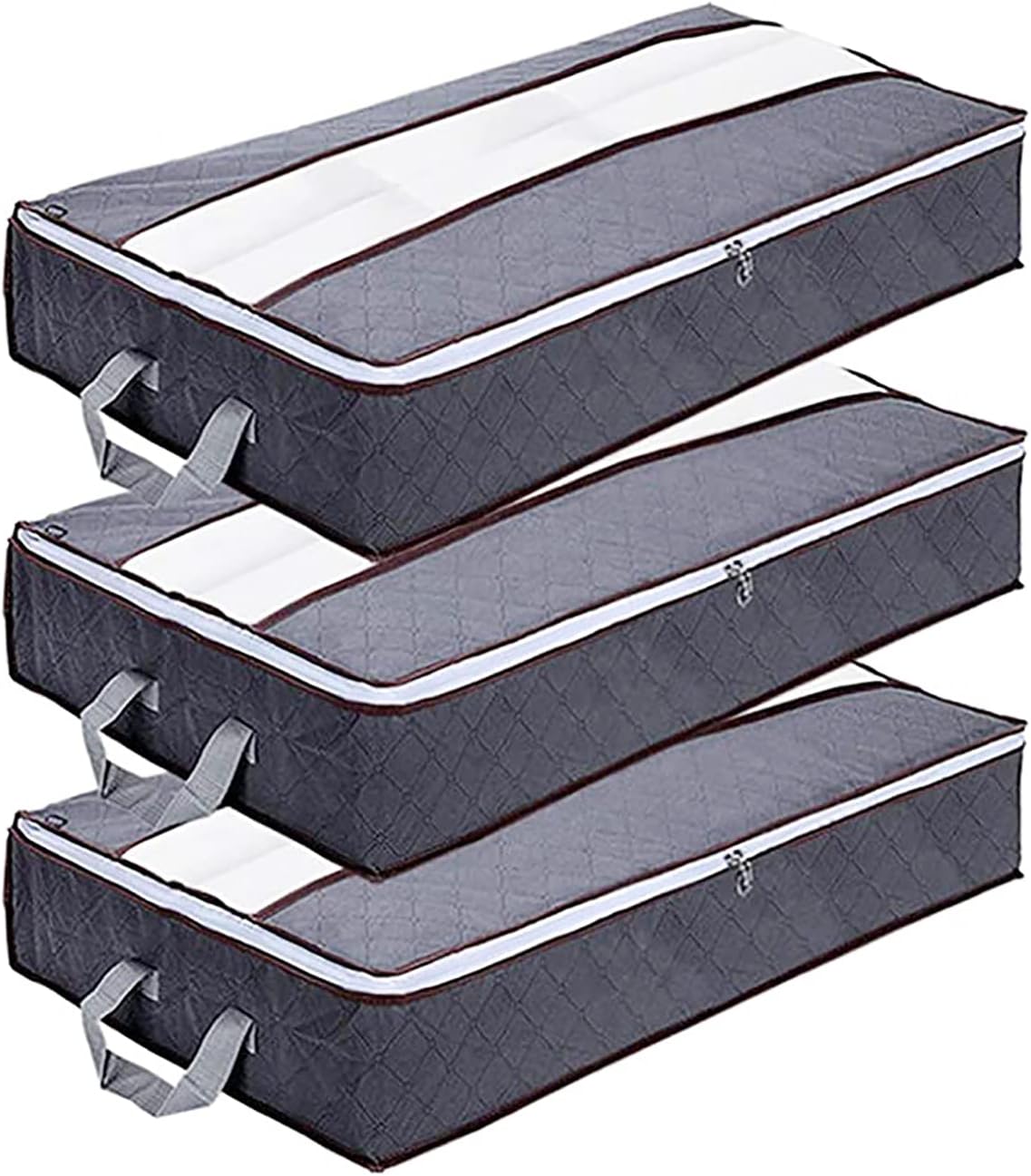 布団収納 ケース 持ち手付 ふとん収納袋 衣類収納袋 クリア窓付 頑丈な