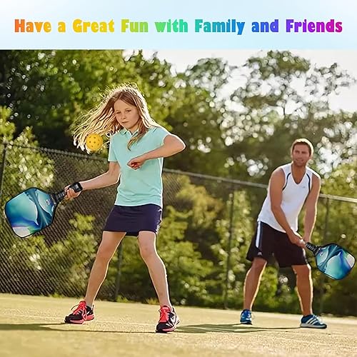 Miniatura 7 de Paletas de pickleball, juego de 2 paletas de pickleball aprobadas por USAPA, juego de pickleball de superficie de fibra de vidrio, 1 bolsa de