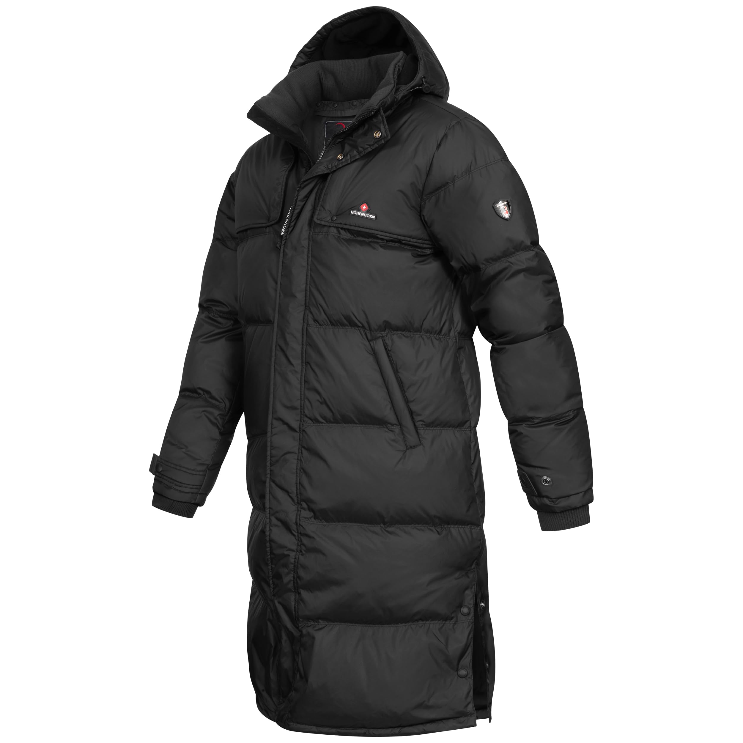 Höhenhorn Bannalp - Abrigo de invierno para hombre, con forro largo, con certificado RDS, plumón y plumas con capucha extraíble