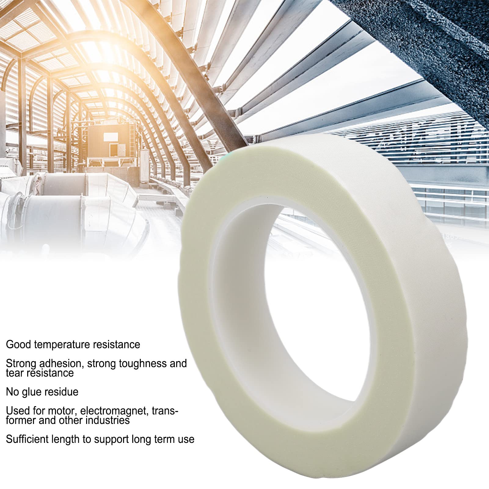 Nutriess 2PCS Industrial Fiberglass Cloth Tape Strong Toughness Glass Fiber for Electromagnet Sealing and Adhesive Applications