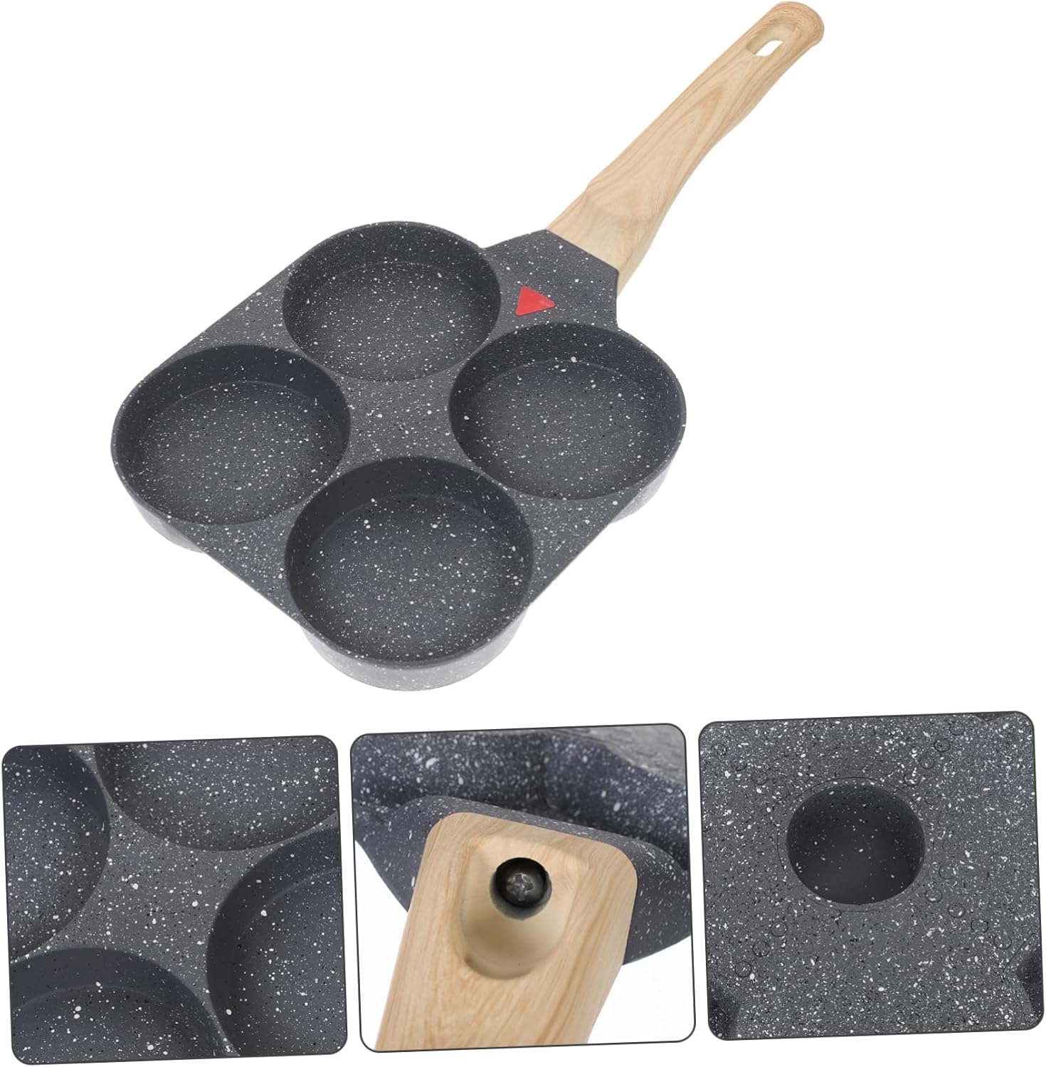 4 Holes Nonstick Egg Frying Pan Mini Omelette Skillet for Breakfast Food-Grade Material for Home Kitchen and Restaurant Cooking