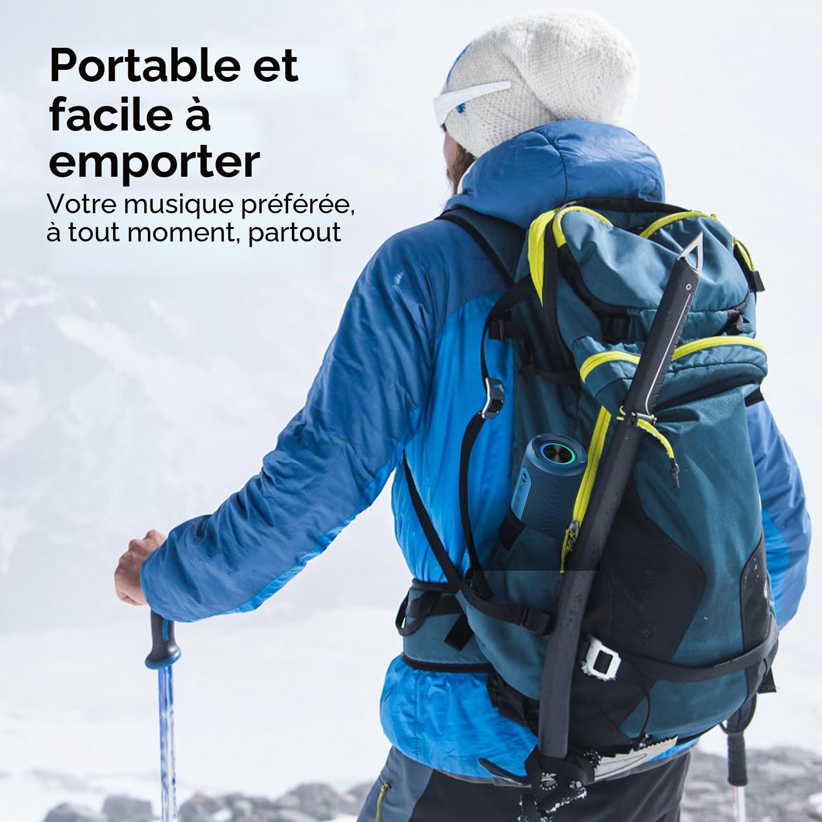 Enceinte Bluetooth Portable 5.4 sans Fil avec Bass Puissantes, 30W Son Surround à 360 degrés, Autonomie 30 hrs,Appairage TWS, Haut Parleur Bluetooth étanche IP7,pour l'extérieur
