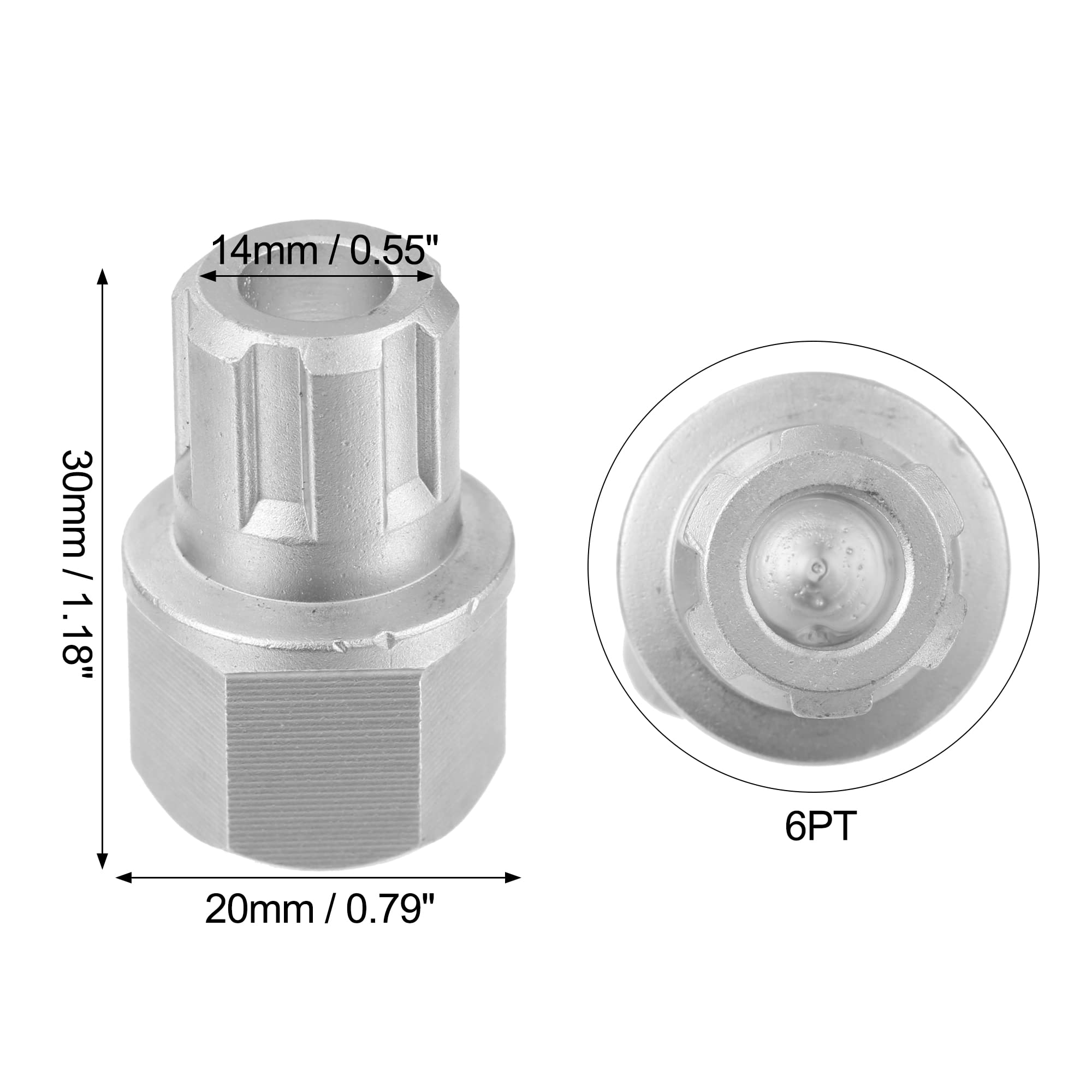 A ABSOPRO Écrou Antivol De Roue 51/6PT pour VW 1Pc | Acier Chromé, 20x30mm (W*H), 14mm Diamètre Extérieur, Pour Audi, Durable, Antirouille, Non-OEM, Accessoire Automobile