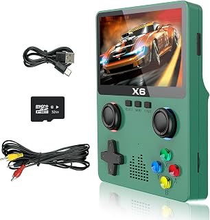 Retro Handheld Game Console with 32G Card Support 11+ Emulators, 3.5-inch IPS Screen, Portable Retro Gaming Console Supports 10,000+ Games and TV Outputs (Green)