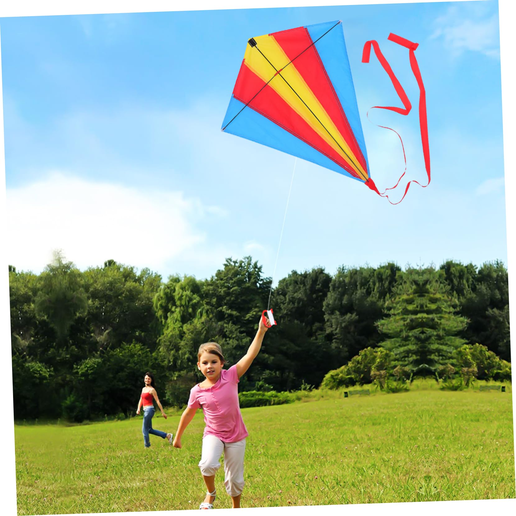 Kisangel Kite Boys and Girls Kites Toy Diamond Shape Design Easy to Fly Assemble