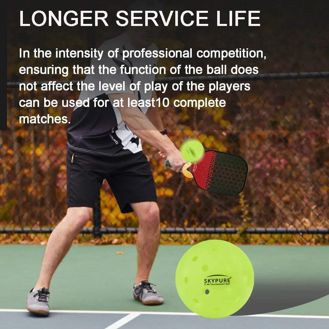 Z-40 Tournament Pickleball Ball, One-Pice molding，High-Visibility Bright Green, 40 Hole Textured Surface for Consistent Bounce, for All Skill Levels