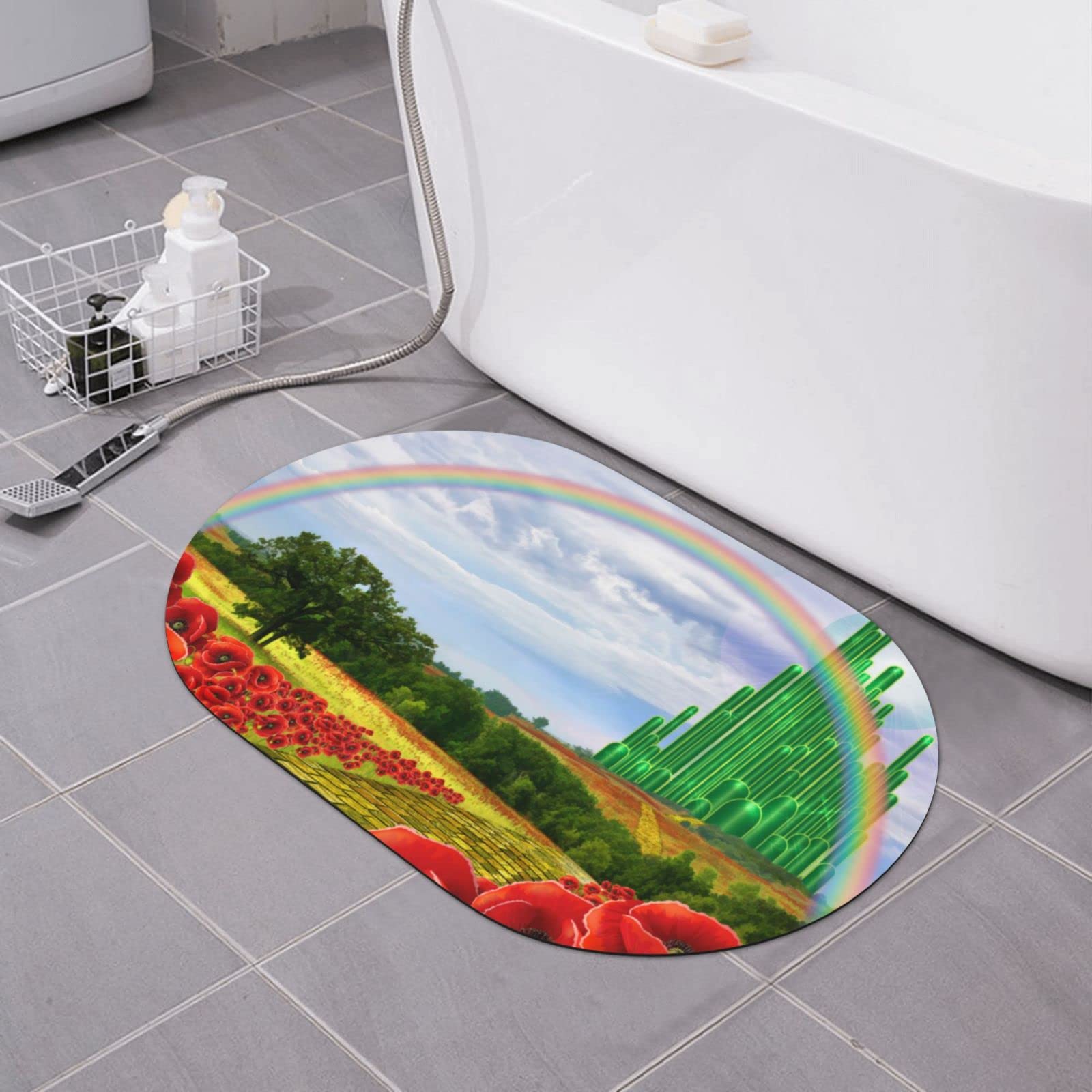 Tapis de bain en terre de diatomée imprimé antidérapant séchage rapide