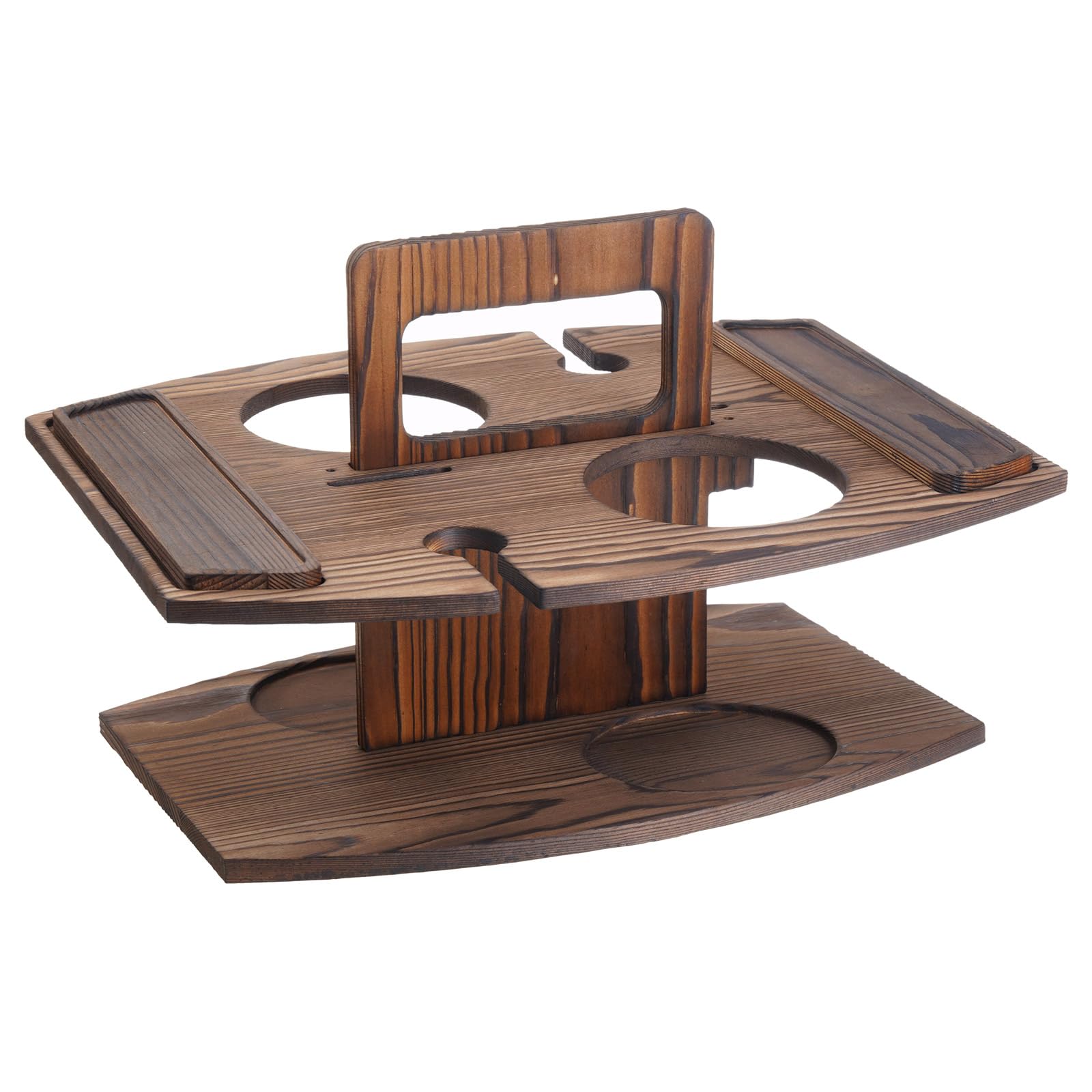 Yhplxyuus Foldable Portable Wooden Storage Table for Wine Bottles Fruit Outdoor Picnics Wooden Camping Tableware Rack