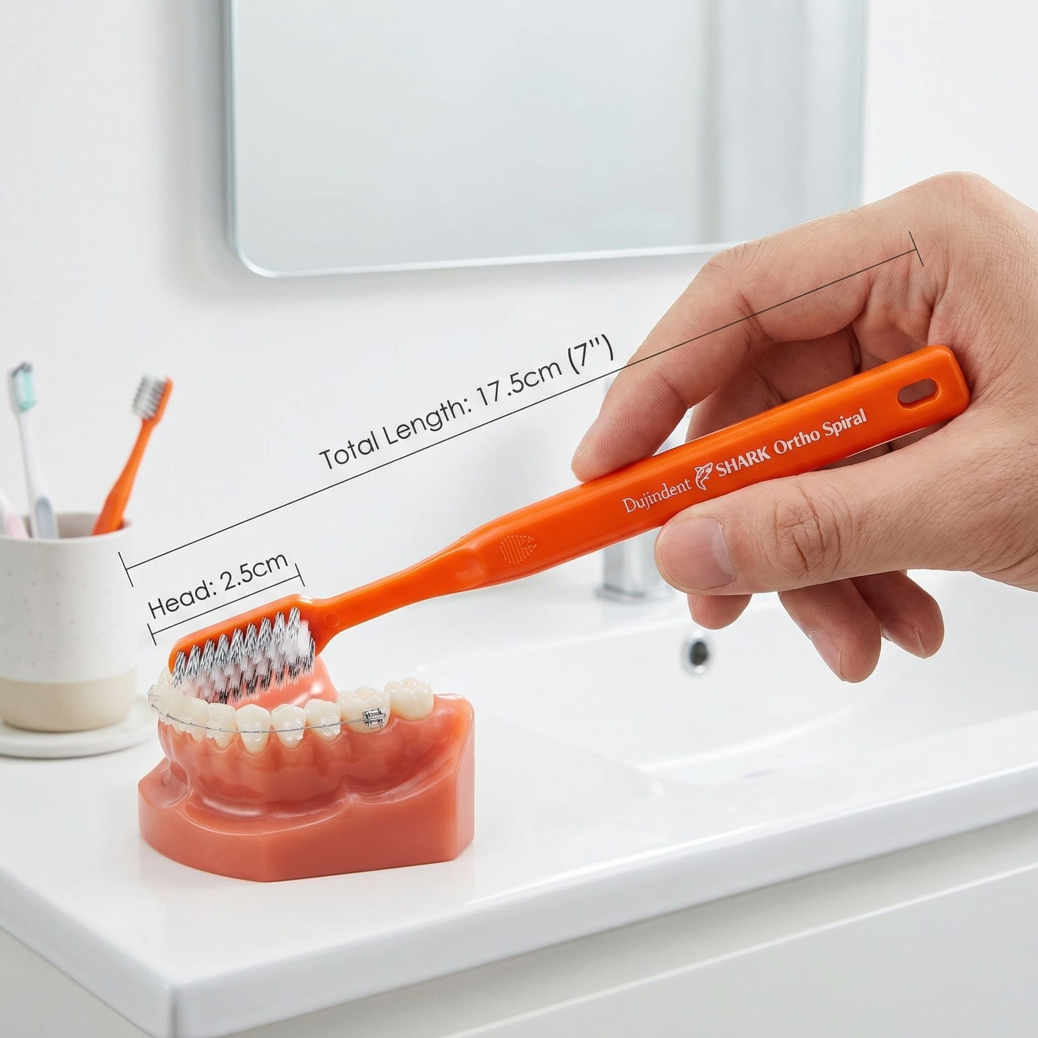 Cepillo de dientes de ortodoncia para aparatos ortopédicos [4 paquetes] [fabricado en Corea] Corte en V Dupont USA Bristles Braces cepillo de dientes para soportes y limpieza de cables