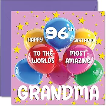 Amazon.com : Stuff4 96th Grandma Birthday Card - World's
