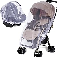 Vista 12 de Mosquitera para cochecito – Protección de sombra solar gris para cochecito infantil Mosquitera y asiento de coche – Paquete de 2 redes portátiles