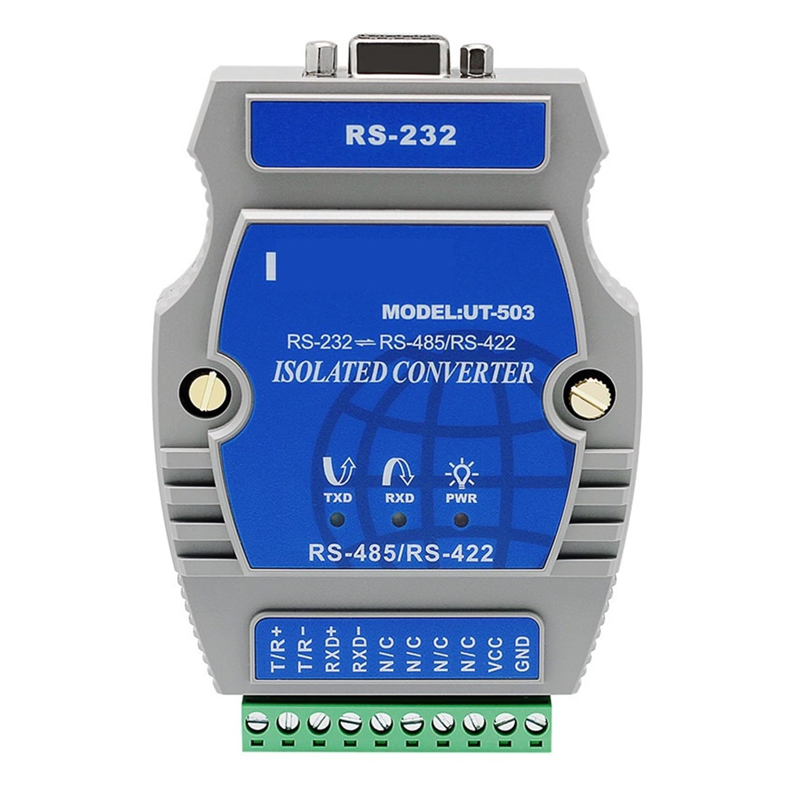 Convertisseur optoélectronique 232 vers 485/422, Type Rail d'isolation de qualité Industrielle UT-503