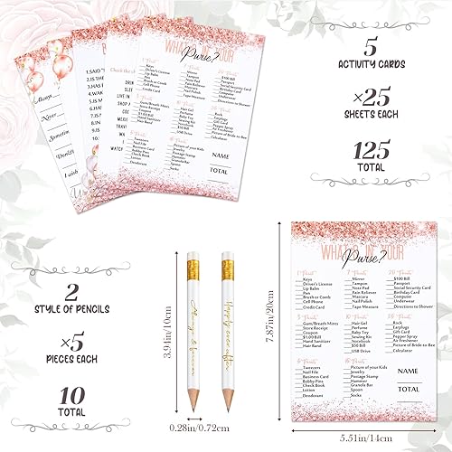 Miniatura 9 de 135 piezas de suministros para juegos de despedida de soltera, incluyendo 125 divertidas tarjetas de boda y 10 juegos de lápices, decoraciones de