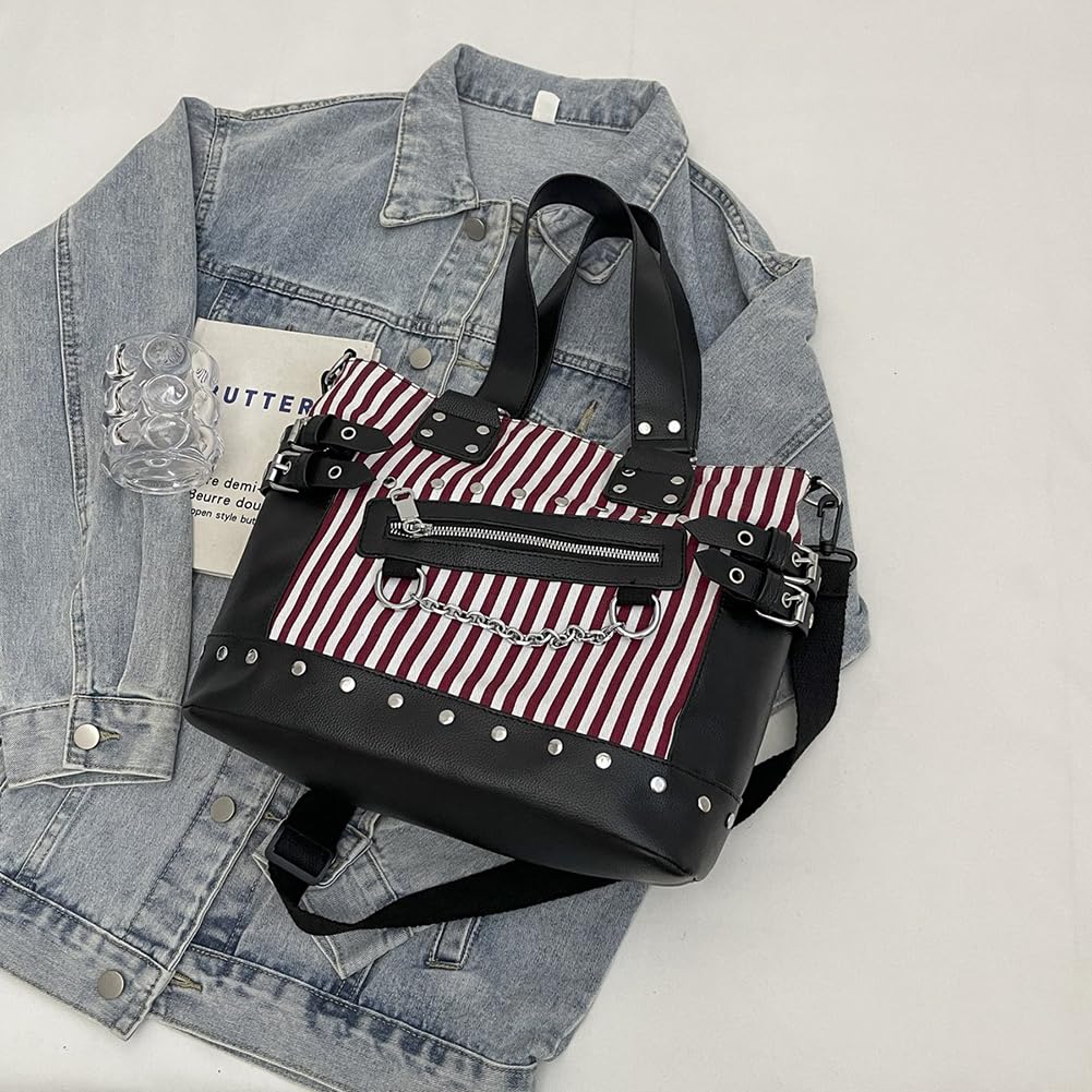 Bolso bandolera para mujer, con tachuelas, de gran capacidad, elegante bolso de hombro
