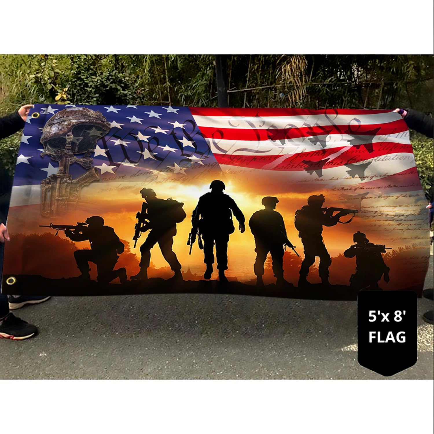 FLAGWIX Outdoor Army Veteran Flag - We The People Flags for Outside 3x5-4th of July Veterans Day Memorial Day Decorations for Home Garden Decor, Outside Decorations for Yard
