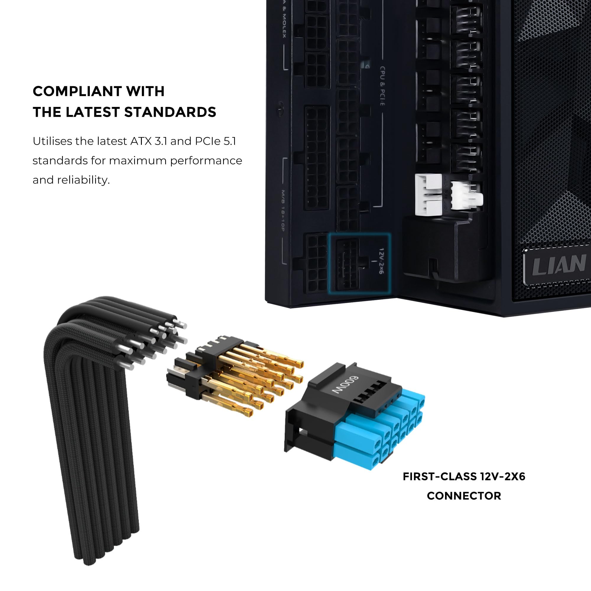 Amazon.co.jp: Lian Li EDGE ゴールド 1200W PC 電源 ブラック、1200