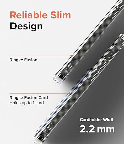Miniatura 3 de Ringke Fusion Card - Funda compatible con iPhone 12 Pro Max, parte trasera dura transparente con soporte delgado integrado para tarjetas, funda tipo