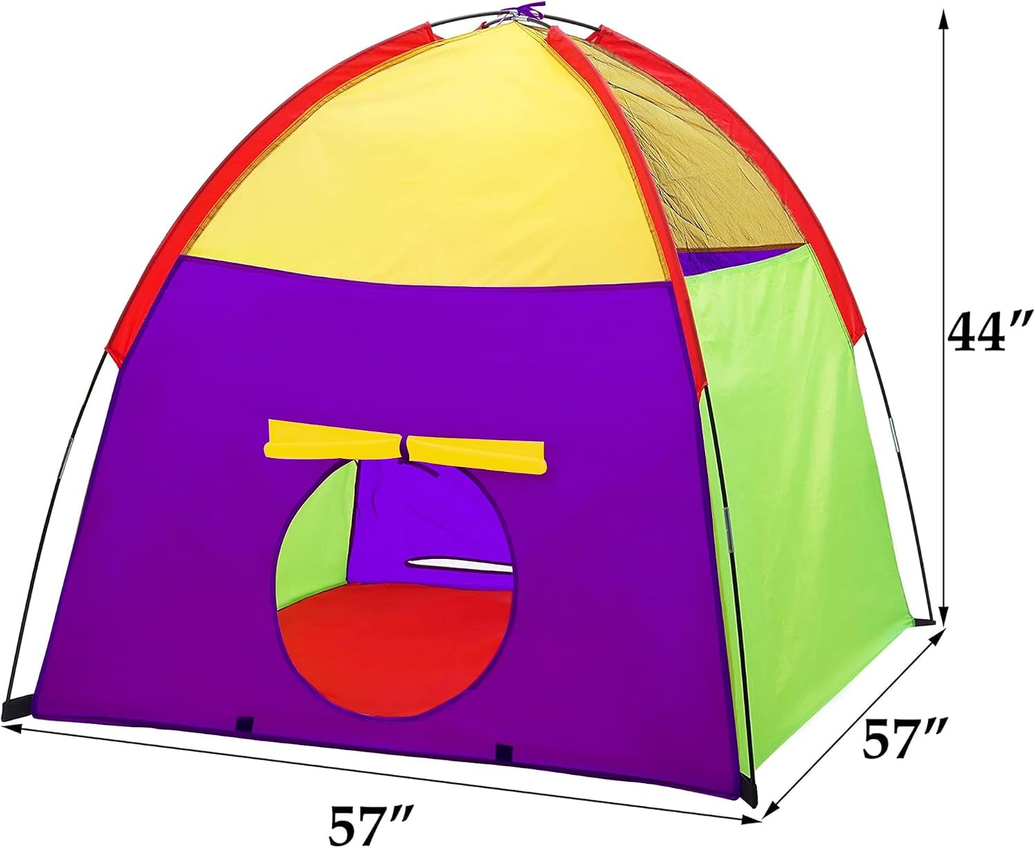ATDAWN Kids Play Tent, Pop Up Tent for Kids, Camping Playground, Indoor/Outdoor Children Playhouse for Boys and Girls, Rainbow Color (L)