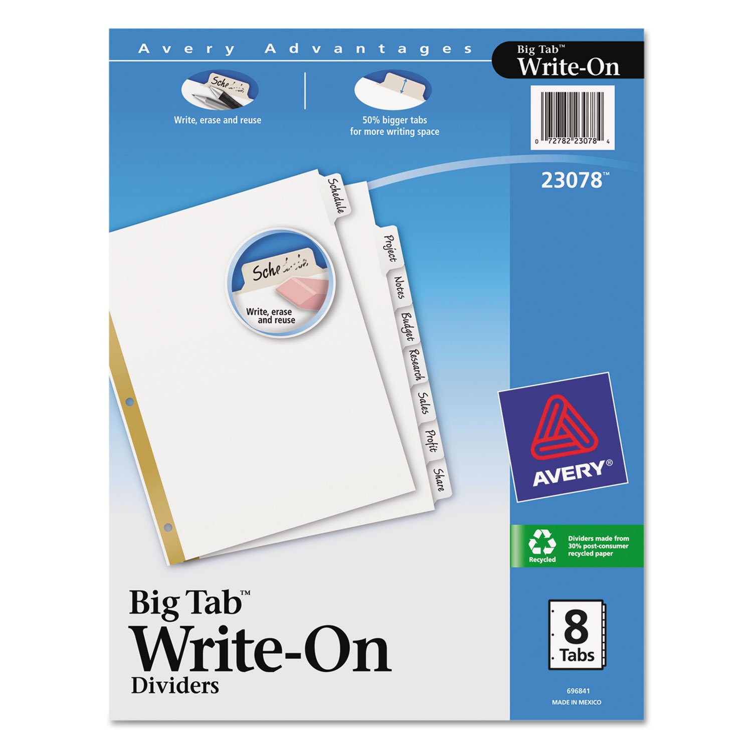 A੭୧ページ Amazon.com : Avery 23078 Write-On Dividers,w/Erasable Tabs,8