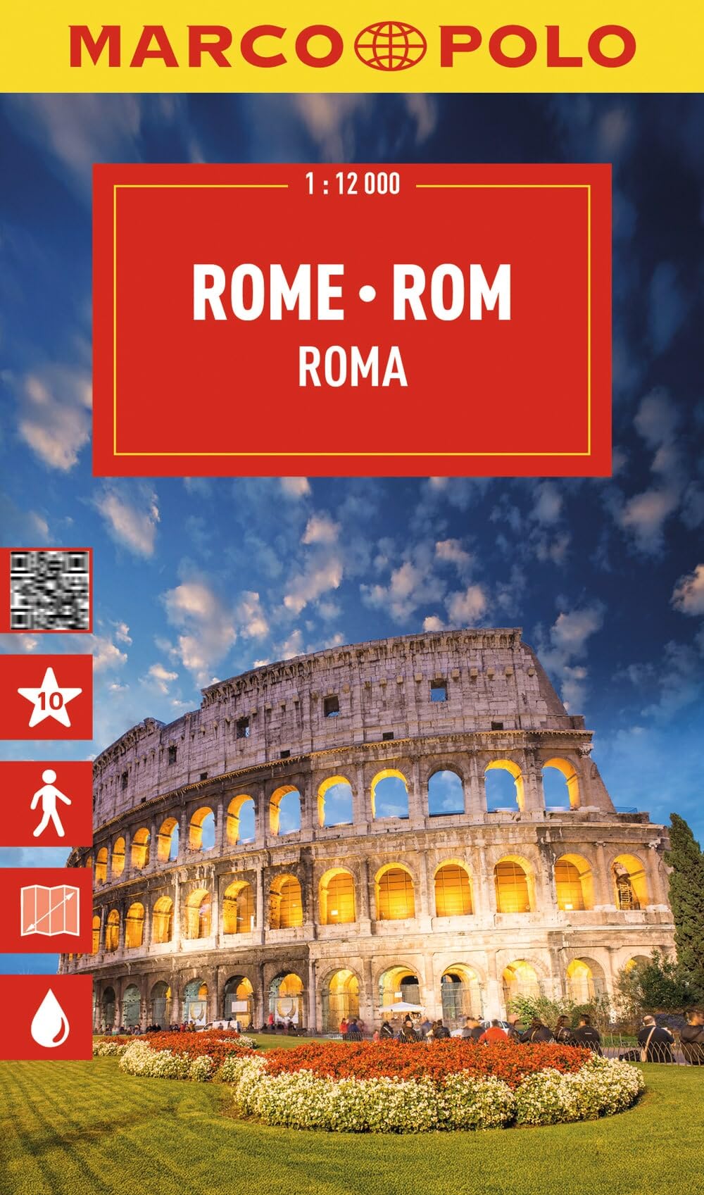 Marco Polo Rome Travel Map: Detailed Tourist Map with Top Sights (Folded Map): Pocket size,detailed, street map of Rome (Marco Polo Maps)