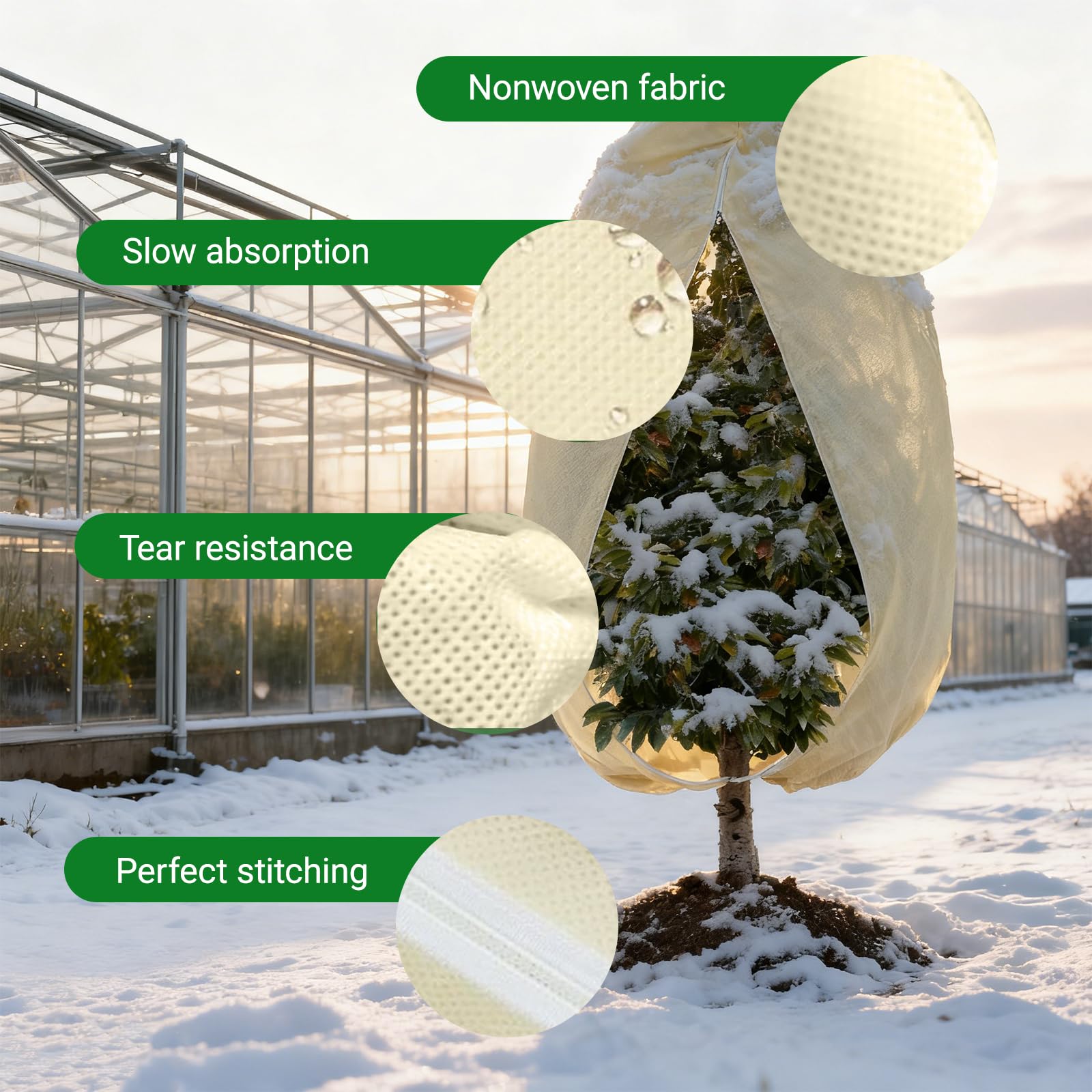 Housse Hivernage Plante Exterieur 100x80cm Voile Hivernage avec Fermeture éclair Respirante Indéchirable Réutilisable