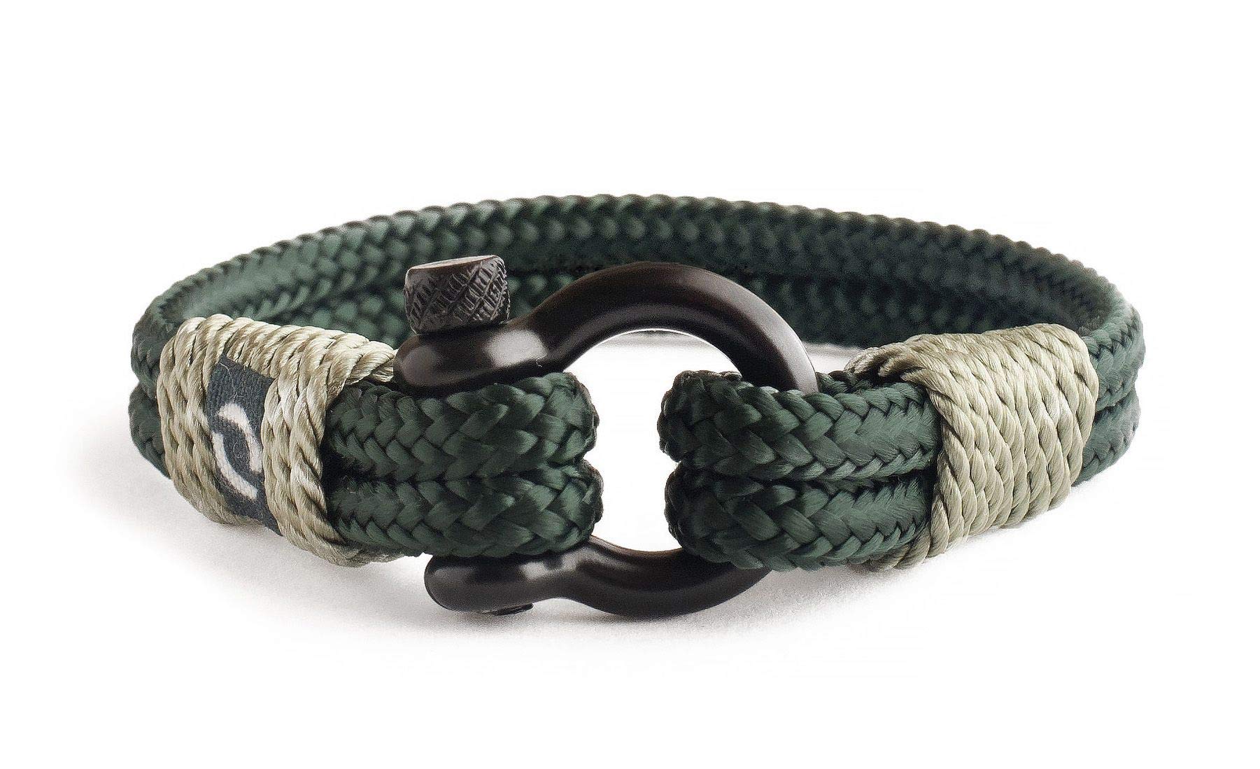 Mover BraceletsMens Rope Bracelet - Stainless Steel Black Shackle, Extremely Durable and Scratch Resistant Waterproof Paracord, Handmade, Nautical Wristband for Men B-9-8.5
