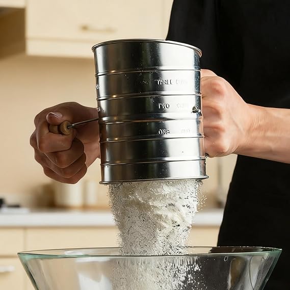 Sifter for Pastry | Flour Sifter Stainless Steel 720ml for Baking, Food for Sugar and Flour Kitchen Tool - for Cupcakes Cakes Bread Empanadas