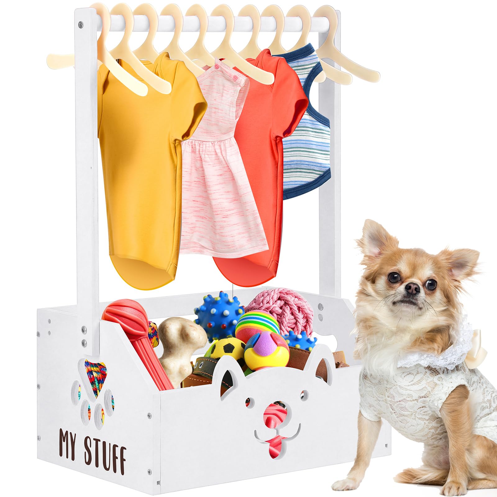 Amazon.co.jp: Chunful 犬用クローゼット 木製ペットワードローブ