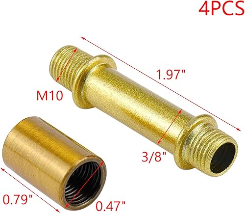 Miniatura 22 de MY MIRONEY Juego de 4 juegos de vástago de lámpara de tubo recto con conector M10, barra de lámpara negra, repuesto de piezas de lámpara, 3.94 Negro