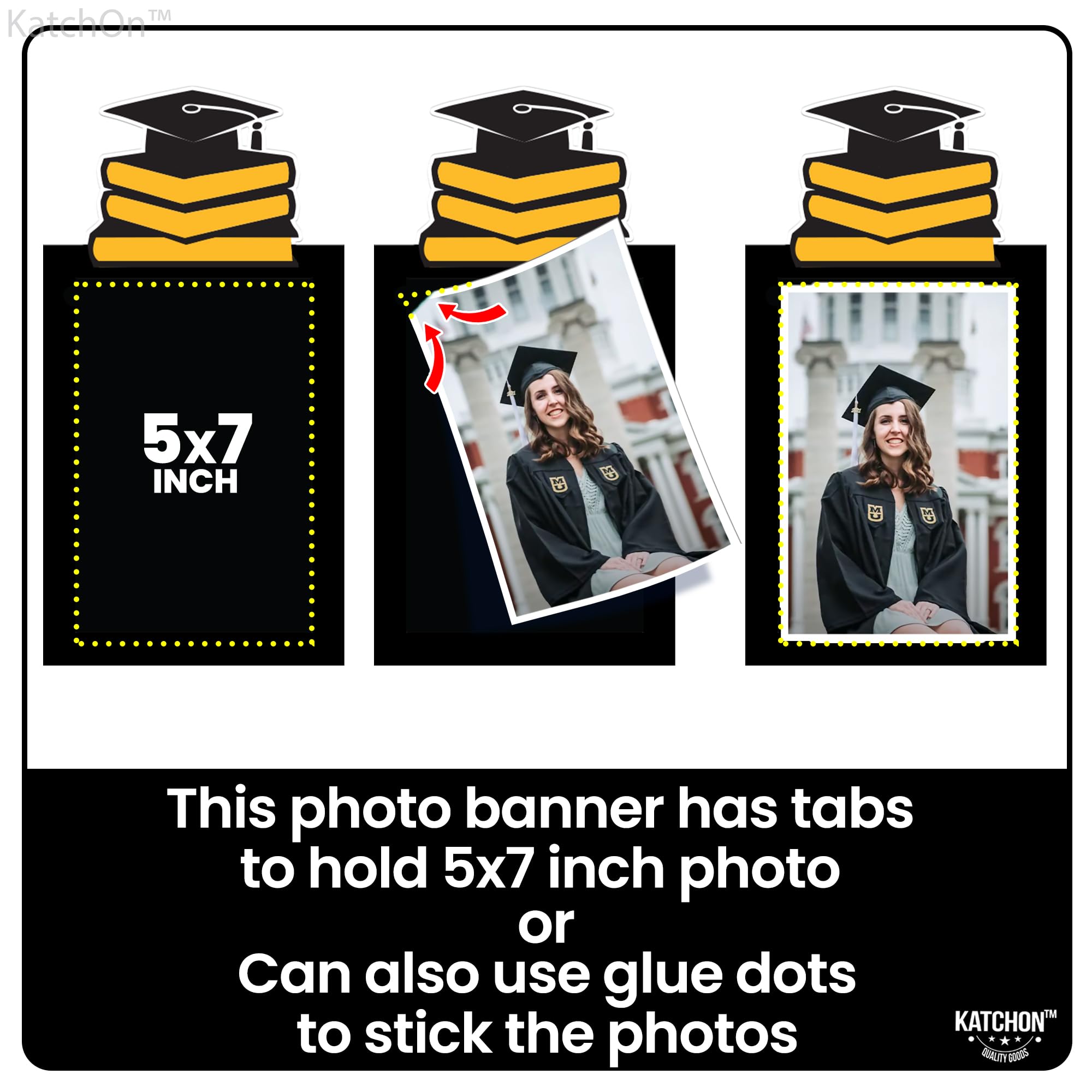 KatchOn, Gold and Black Graduation Photo Banner - Large, 10 Feet, Black and Gold, 10 feet by 5 inches by 7 inches - Image 4