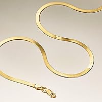 Vista 5 de Pure Collection by Ross-Simons 3mm 14kt Yellow Gold Herringbone Necklace