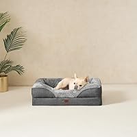 EHEYCIGA Ortopédikus Kutyaágy Memóriahabbal, 76x51x16,5 cm, Mosható Vízálló Kutyafekhely 4 Peremmel, Csúszásgátlós Kutyakanapé Közepes Kutyá 8