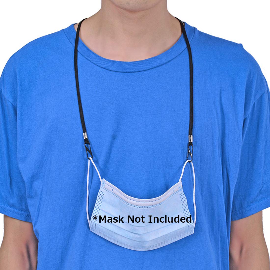 5 Pack Adjustable Length Face Mask Lanyard, Handy & Convenient Safety Mask Holder & Hanger, Comfortable Around The Neck Facemask Rest & Ear Saver Beige