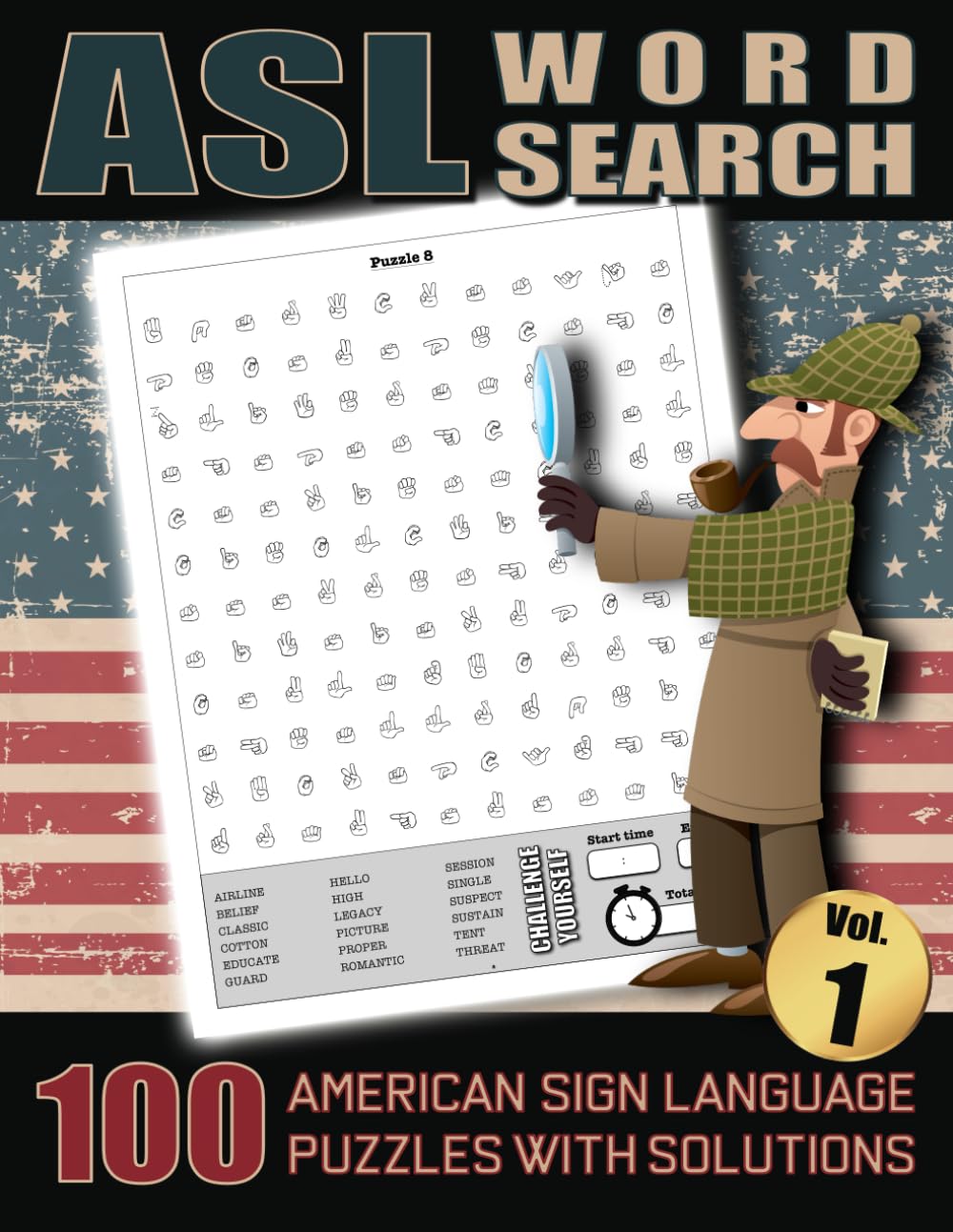 ASL Word Search - 100 American Sign Language Puzzles With Solutions Vol ...