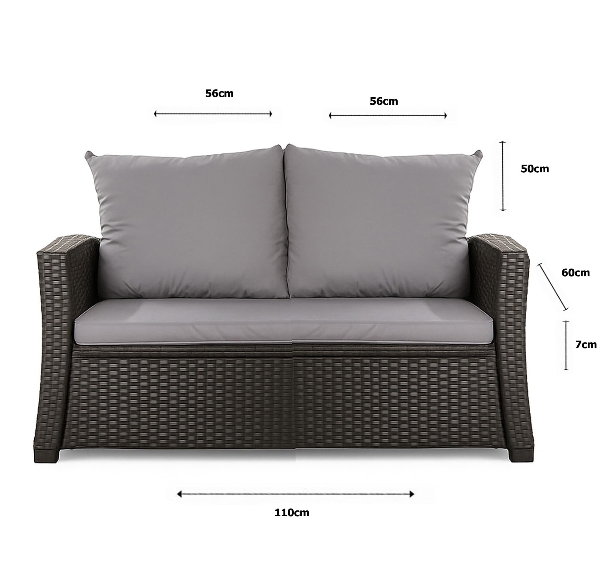 Bankauflage - Outdoor sitzkissen für Gartenbank für polyrattan- Polster Auflage Outdoor - Bankpolster Auflage für Sitzbank Rattan Hollywoodschaukel (Hellgrau, 110x50x50cm)
