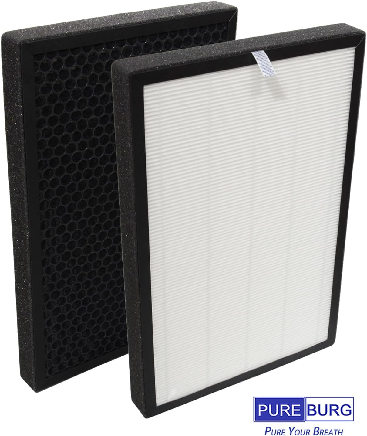 PUREBURG Replacement Filter Compatible with newpad KJ-460 Air Purifier, 2-Pack H13 HEPA Activated Carbon 2-in-1 3-Stage Filtration - Image 5