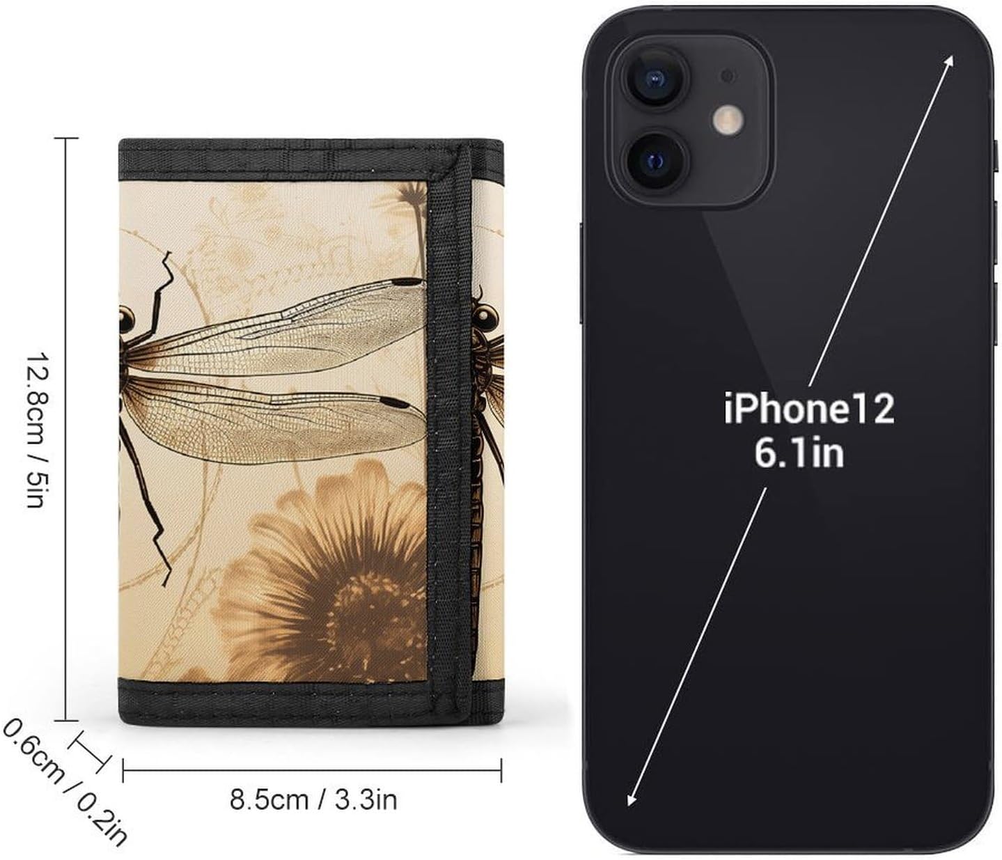 Dragonfly on Sunflower Trifold Wallets Slim Wallet Novelty Pocket Purse Multiple Card Slots Outdoor Travel Wallet Stylish Durable Wallets For Men Women