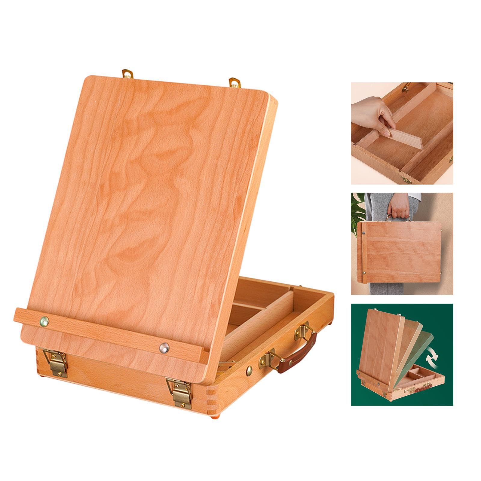 osiuujkw Estuche de almacenamiento para caballete de pintura para estudiantes principiantes con compartimentos divididos para organizar los materiales arte y facilitar el acceso. Caballete Para madera