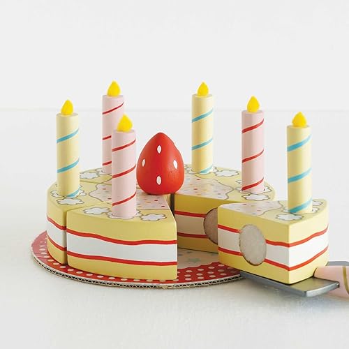 Miniatura 2 de Le Toy Van - Honeybake - Juguete de madera de vainilla para niños, juego de pastel de cumpleaños, juguete de simulación de comida  Perfecto para