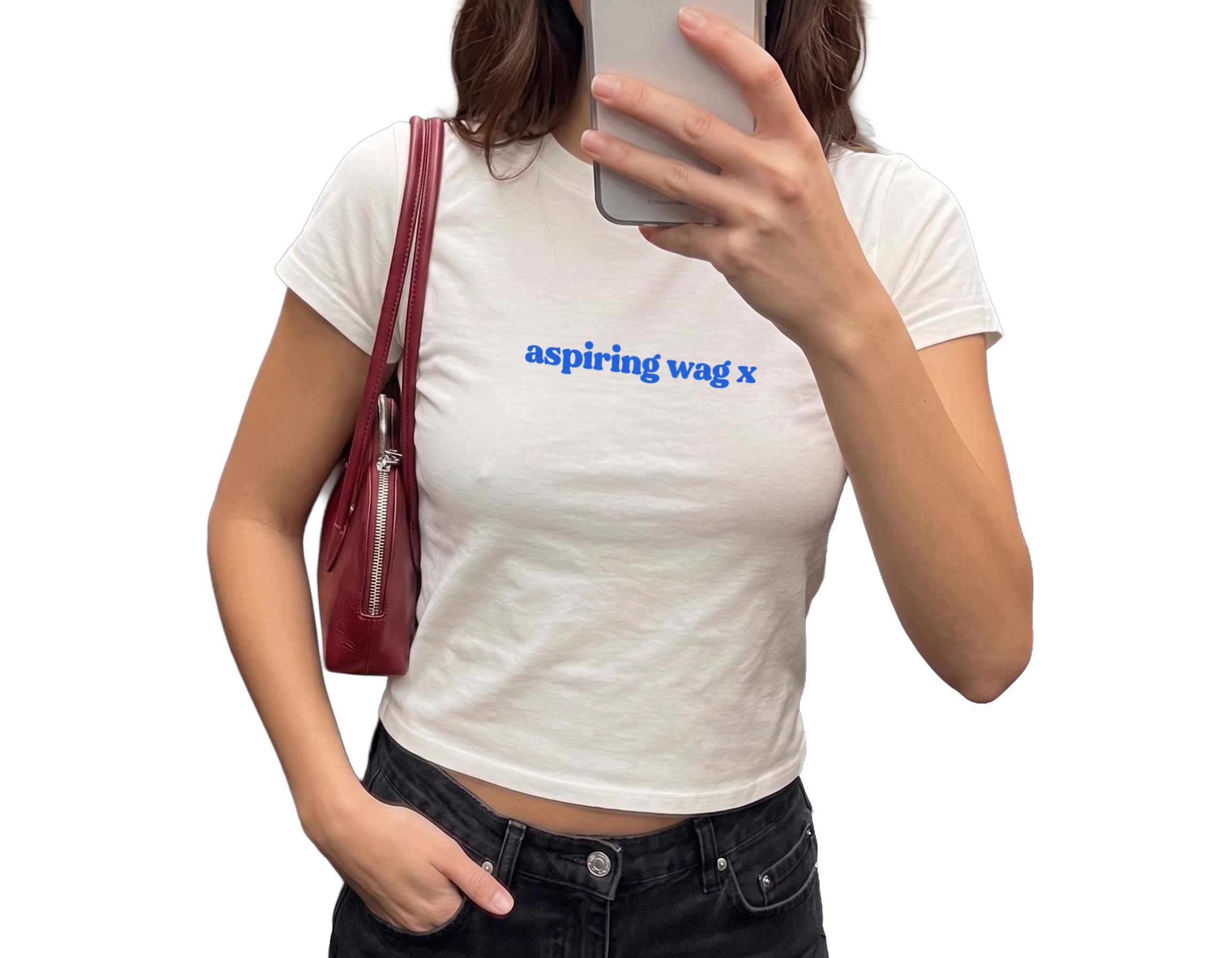 Sanfran Clothing Aspiring Wag Baby Tee T-Shirt Top World Football Shirt England Scotland Country Team 2026 Soccer Womens Flag Varsity Shirt White (Blue Text) - XL โ image 1